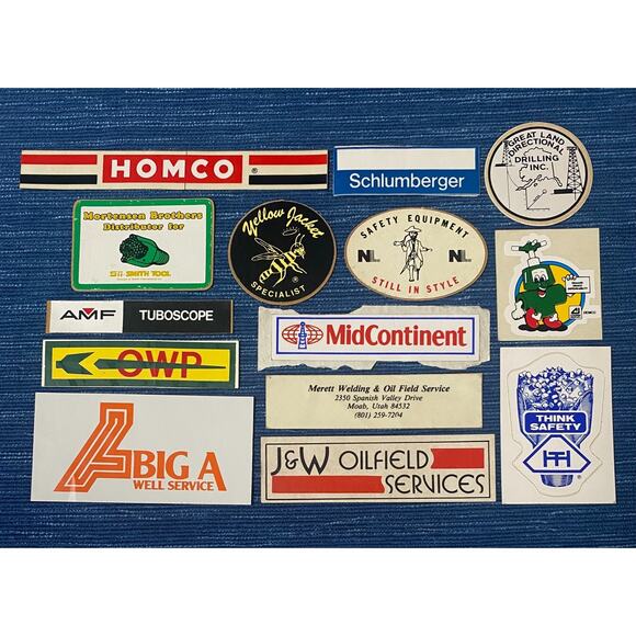 Vintage Drilling Oil Oilfield Well Hardhat Sticker Advertising Decal Lot A 20B - Picture 1 of 1